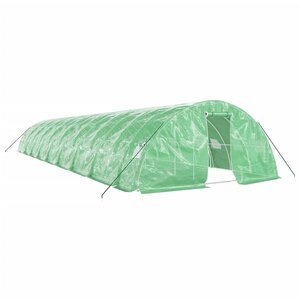 vidaXL Serre avec cadre en acier vert 90 m² 18x5x2 3 m