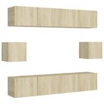 vidaXL Ensemble de meubles TV 6 Pièces Chêne sonoma Bois d'ingénierie