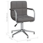 vidaXL Chaise pivotante de bureau Gris foncé Tissu
