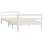 vidaXL Cadre de lit sans matelas blanc 90x190 cm bois de pin massif