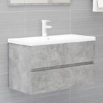 vidaXL Ensemble de meubles de salle de bain 2 Pièces gris béton