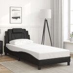 vidaXL Cadre de lit avec lumière LED noir 90x190 cm similicuir