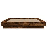 vidaXL Cadre de lit avec lumières LED chêne fumé 120x200 cm