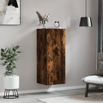 vidaXL Armoire murale chêne fumé 34 5x34x90 cm bois d'ingénierie