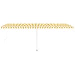 vidaXL Auvent manuel rétractable sur pied 600x300 cm Jaune/Blanc