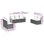 vidaXL Salon de jardin avec coussins 7 Pièces gris résine tressée