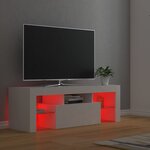 vidaXL Meuble TV avec lumières LED Blanc 120x35x40 cm