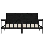 vidaXL Cadre de lit avec tête de lit noir 200x200 cm bois massif
