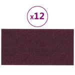 vidaXL Panneaux muraux 12 Pièces Violet 30x15 cm Tissu 0 54 m²