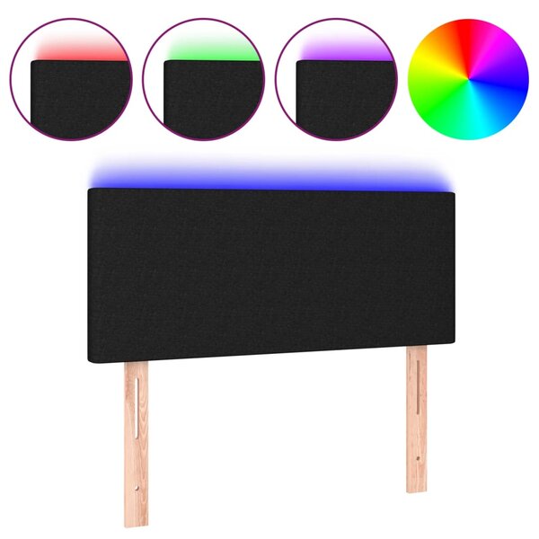 vidaXL Tête de lit à LED Noir 90x5x78/88 cm Tissu