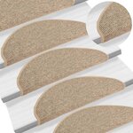 vidaXL Tapis d'escalier auto-adhésifs 15 Pièces Beige foncé 65x21x4 cm