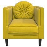 vidaXL Fauteuil avec coussin jaune velours