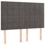 vidaXL Sommier à lattes de lit et matelas Gris foncé 140x190cm Velours