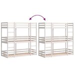 vidaXL Lit superposé triple blanc 75x190 cm bois de pin massif