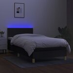 vidaXL Sommier à lattes de lit avec matelas et LED Noir 90x200cm Tissu