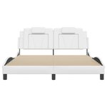 vidaXL Cadre de lit avec tête de lit Blanc 160x200 cm Similicuir