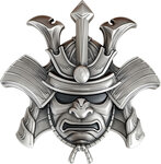 Pièce de monnaie en Argent 10 Dollars g 311 (10 oz) Millésime 2024 Ancient Warriors SAMURAI HELMET