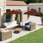 vidaXL Parasol double avec mât en acier Terre cuite 600x300 cm