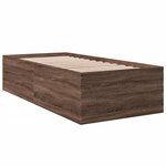 vidaXL Cadre de lit chêne marron 90x190 cm bois d'ingénierie