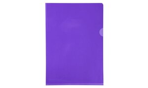 Etui carton de 100 pochettes coin PVC lisse haute résistance 13/100e A4 Violet EXACOMPTA