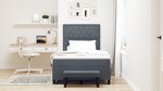vidaXL Lit à ressorts avec matelas et banc gris foncé 120x190 cm en velours