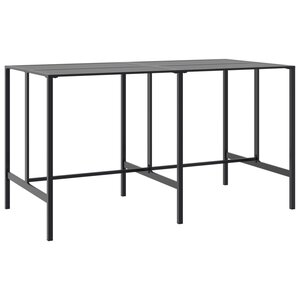 vidaXL Table de bar noir 200x100x110 cm acier enduit de poudre