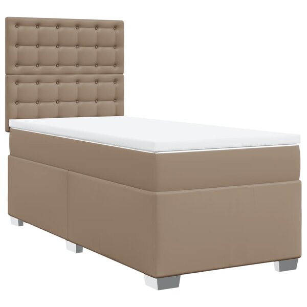 vidaXL Sommier à lattes de lit avec matelas Cappuccino 90x190 cm
