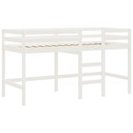vidaXL Lit mezzanine enfants et rideaux rose 80x200cm bois pin massif