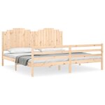 vidaXL Cadre de lit avec tête de lit 200x200 cm bois massif