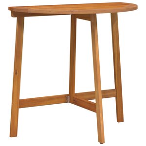 vidaXL Table de jardin pliante demi-ronde 78x46x75 cm en bois massif d'acacia