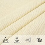 vidaXL Voile d'ombrage 160 g/m² Crème 2x2 5 m PEHD