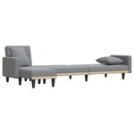 vidaXL Canapé-lit en forme de L gris clair 275x140x70 cm tissu