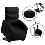 vidaXL Fauteuil inclinable de massage Noir Similicuir