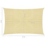 vidaXL Voile d'ombrage 160 g/m² Beige 4x5 m PEHD