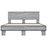 vidaXL Cadre de lit sonoma gris 120x200 cm bois d'ingénierie et métal