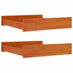 vidaXL Tiroirs de lit 2 Pièces cire marron bois de pin massif