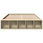 vidaXL Cadre de lit chêne sonoma 135x190 cm bois d'ingénierie