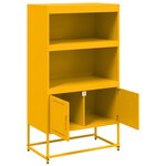 vidaXL Buffet haut jaune moutarde 68 5x38 5x123 5 cm acier