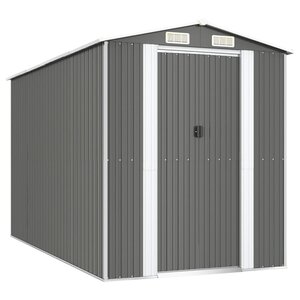 vidaXL Abri de jardin Gris clair 192x357x223 cm Acier galvanisé