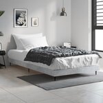 vidaXL Cadre de lit gris béton 90x190 cm bois d'ingénierie