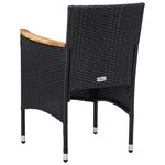 vidaXL Chaises à manger de jardin lot de 2 Résine tressée Noir