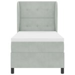 Lit Box Spring vidaXL avec Matelas Gris clair 90x200 cm Velours