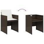 vidaXL Ensemble à manger de jardin et coussins 17 Pièces marron rotin