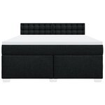 vidaXL Sommier à lattes de lit avec matelas Noir 180x200 cm Tissu