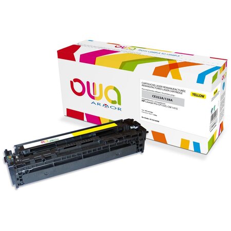 Toner d'encre remanufacturé, compatible pour HP 128A CE322A - Jaune