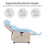 vidaXL Fauteuil inclinable de massage beige tissu microfibre