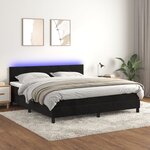vidaXL Sommier à lattes de lit avec matelas LED Noir 180x200cm Velours