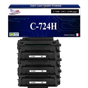 T3AZUR -3x Toners compatibles avec Canon 724H (3482B002) pour Canon LBP6750DN LBP6780X MF512x MF515x