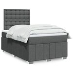 vidaXL Sommier à lattes de lit avec matelas Gris foncé 120x200cm Tissu
