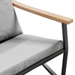 vidaXL Ensemble de meubles de balcon avec coussins 5 Pièces noir acier